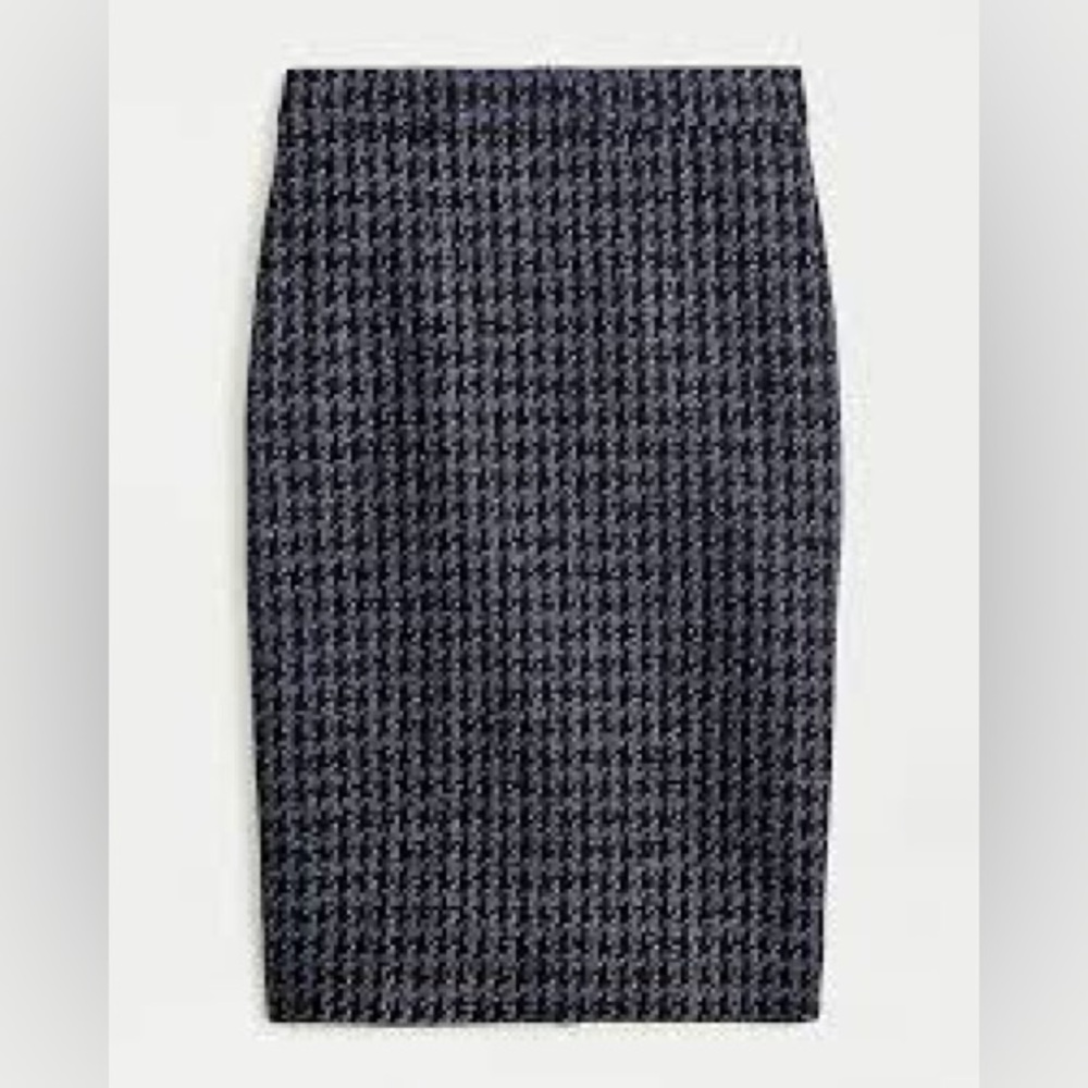 J. Crew No. 2 Pencil Skirt in wool houndtooth tweed. Gray and Black. sz 6P. New